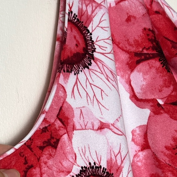 Rebdolls Womens Stephanie Knotted Sleeve Bodycon Floral Maxi Dress 1X Red Summer - Picture 7 of 16